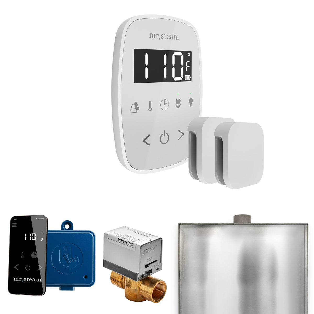 Mr. Steam ButlerFlex Max Steam Shower Control Package – Wireless TempoFlex Control, Aroma Steamhead, Max AutoFlush & SteamLinx for Max Generators
