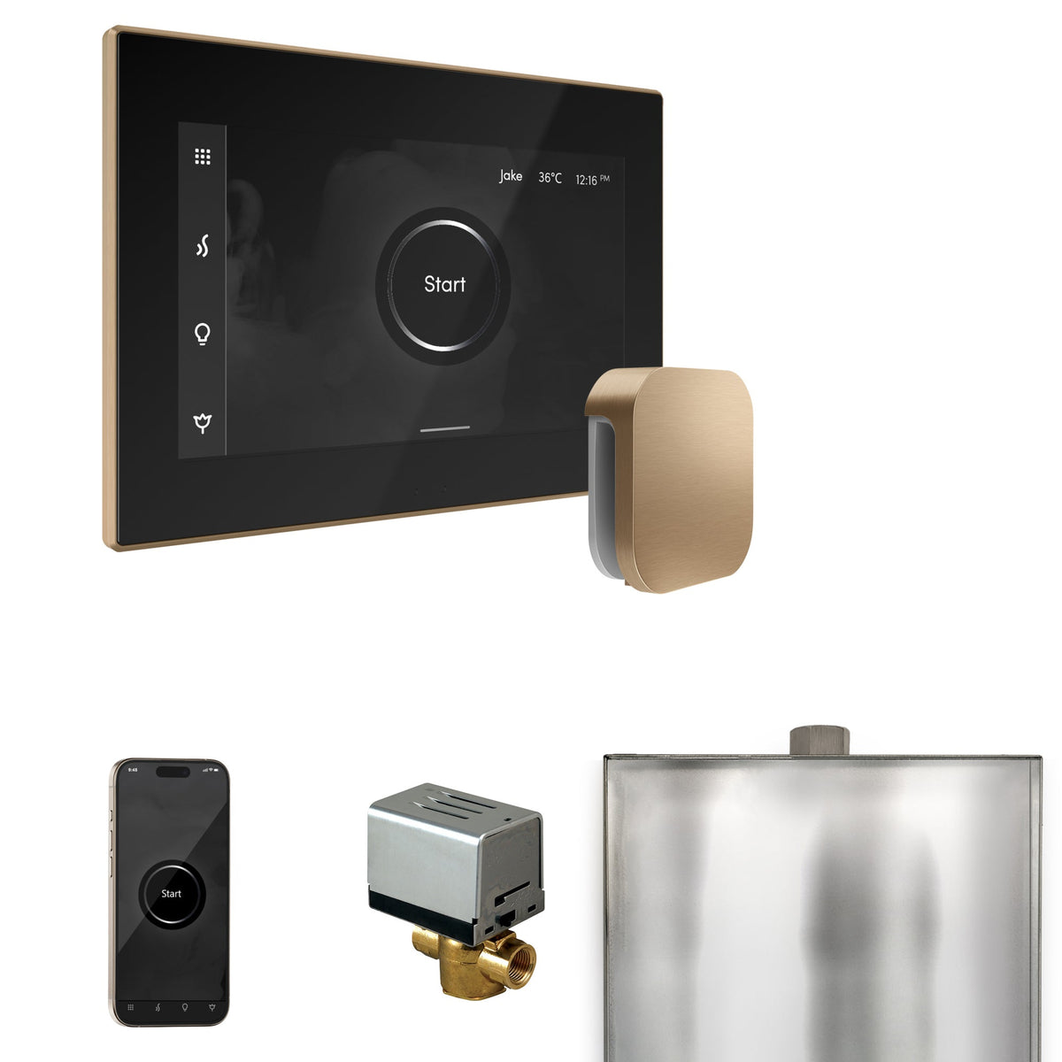 Mr. Steam XButler Steam Shower Control Package – iSteamX Control, Aroma Steamhead, AutoFlush & Drip Pan for MS & Super Generators