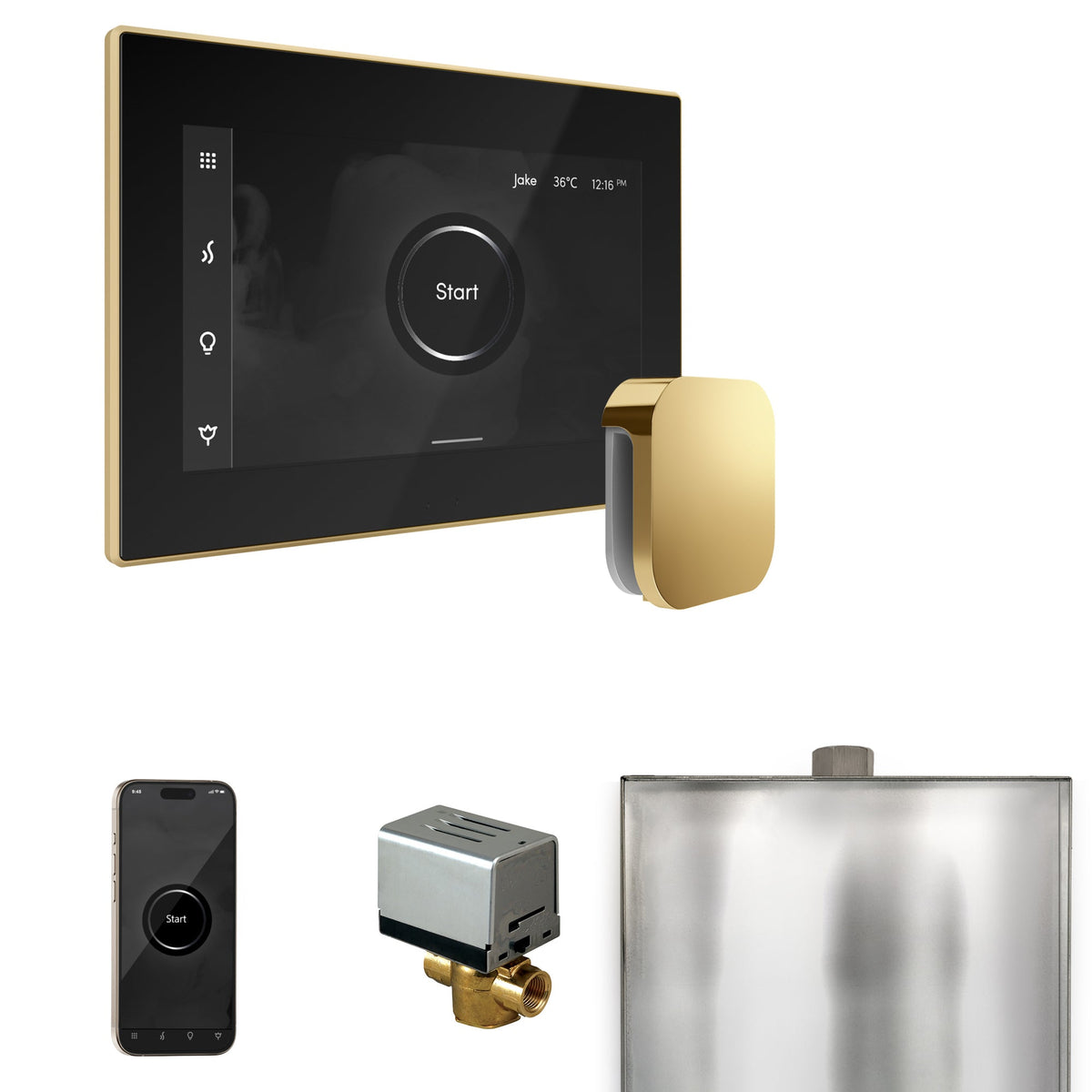 Mr. Steam XButler Steam Shower Control Package – iSteamX Control, Aroma Steamhead, AutoFlush & Drip Pan for MS & Super Generators