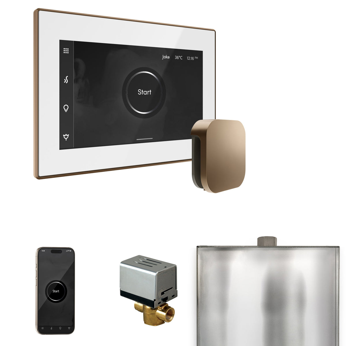 Mr. Steam XButler Steam Shower Control Package – iSteamX Control, Aroma Steamhead, AutoFlush & Drip Pan for MS & Super Generators