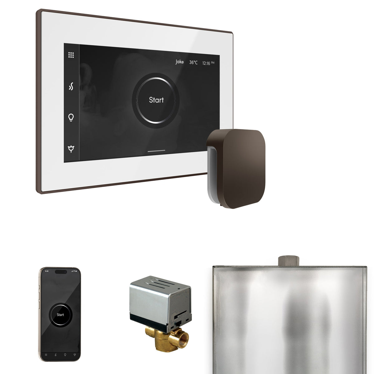 Mr. Steam XButler Steam Shower Control Package – iSteamX Control, Aroma Steamhead, AutoFlush & Drip Pan for MS & Super Generators