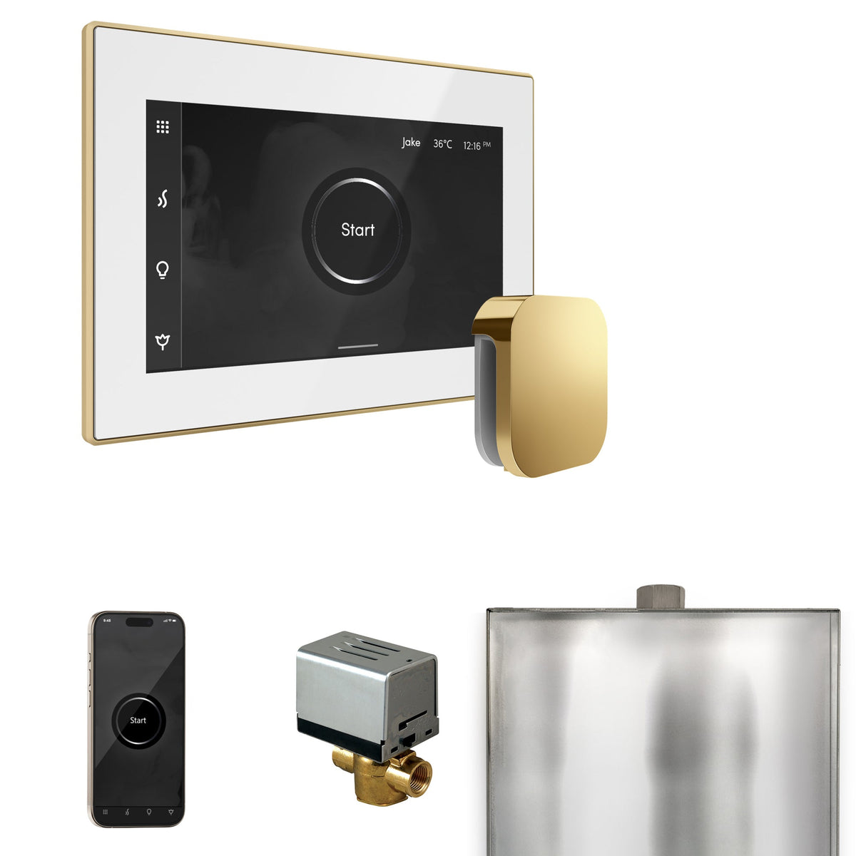 Mr. Steam XButler Steam Shower Control Package – iSteamX Control, Aroma Steamhead, AutoFlush & Drip Pan for MS & Super Generators