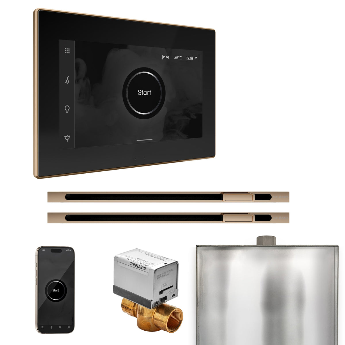 Mr. Steam XButler Max Linear Steam Shower Control Package – iSteamX Control, 16 in. Linear Steamhead, Max AutoFlush & Drip Pan for Max Generators
