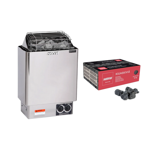 Harvia Kip Sauna Heater with Built-In Controls and Rocks, UL Listed