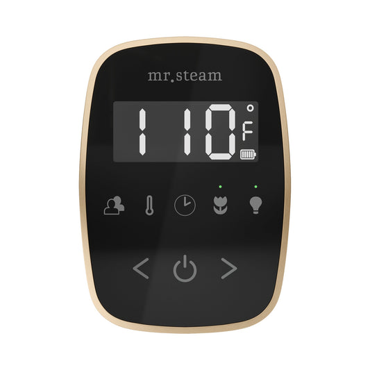 Mr. Steam TempoFlex Wireless Steam Shower Control and Steamhead – Black Control, 8 Steamhead Finishes