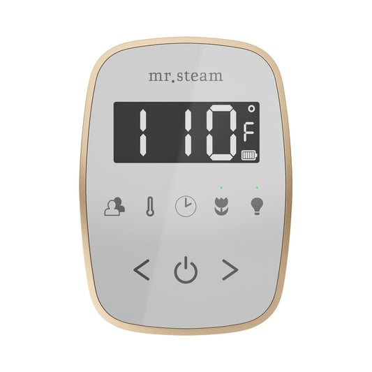 Mr. Steam TempoFlex Wireless Steam Shower Control and Steamhead – White Control, 8 Steamhead Finishes