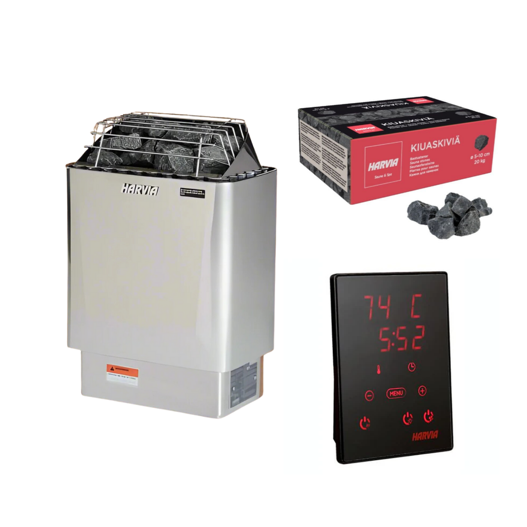 Harvia Kip Sauna Heater Package with Rocks and WiFi Control, UL Listed