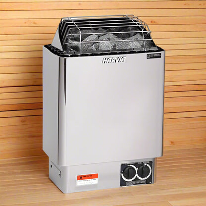 Harvia KIP80B JH80BU1IUL Kip Series 8kW Stainless Steel Sauna Heater with Built-In Controls, 240V 1PH, UL Listed