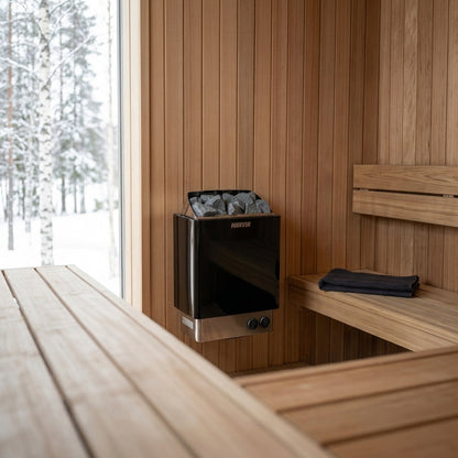 Harvia KIP60B JH60BU1MUL Kip Series 6kW Black Sauna Heater with Built-In Controls, 240V 1PH, UL Listed