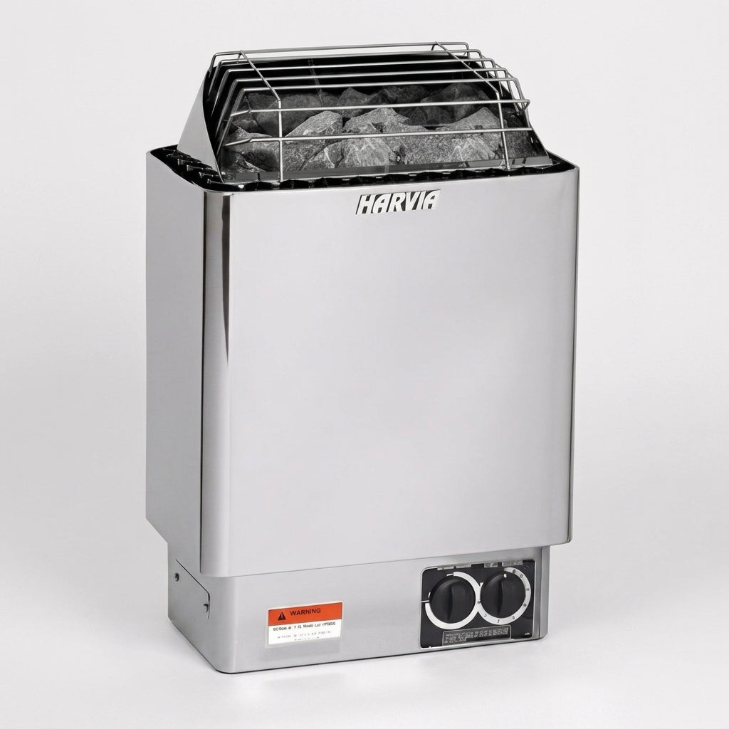 Harvia KIP45B JH45BU1UL Kip Series 4.5kW Stainless Steel Sauna Heater with Built-In Controls, 240V 1PH, UL Listed
